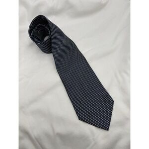 GINO DI MILANO Classic Silk Men's Tie Necktie Handmade Blue White Geometric